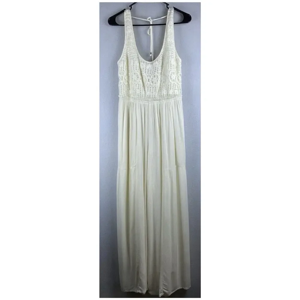 Love Stitch Cream Lace Bodice Wide-Leg Jumpsuit - Picture 2 of 13